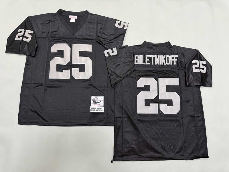 Men 2025 Nike Oakland Raiders 25 Biletnikoff Throwback Limited NFL Jersey style 001